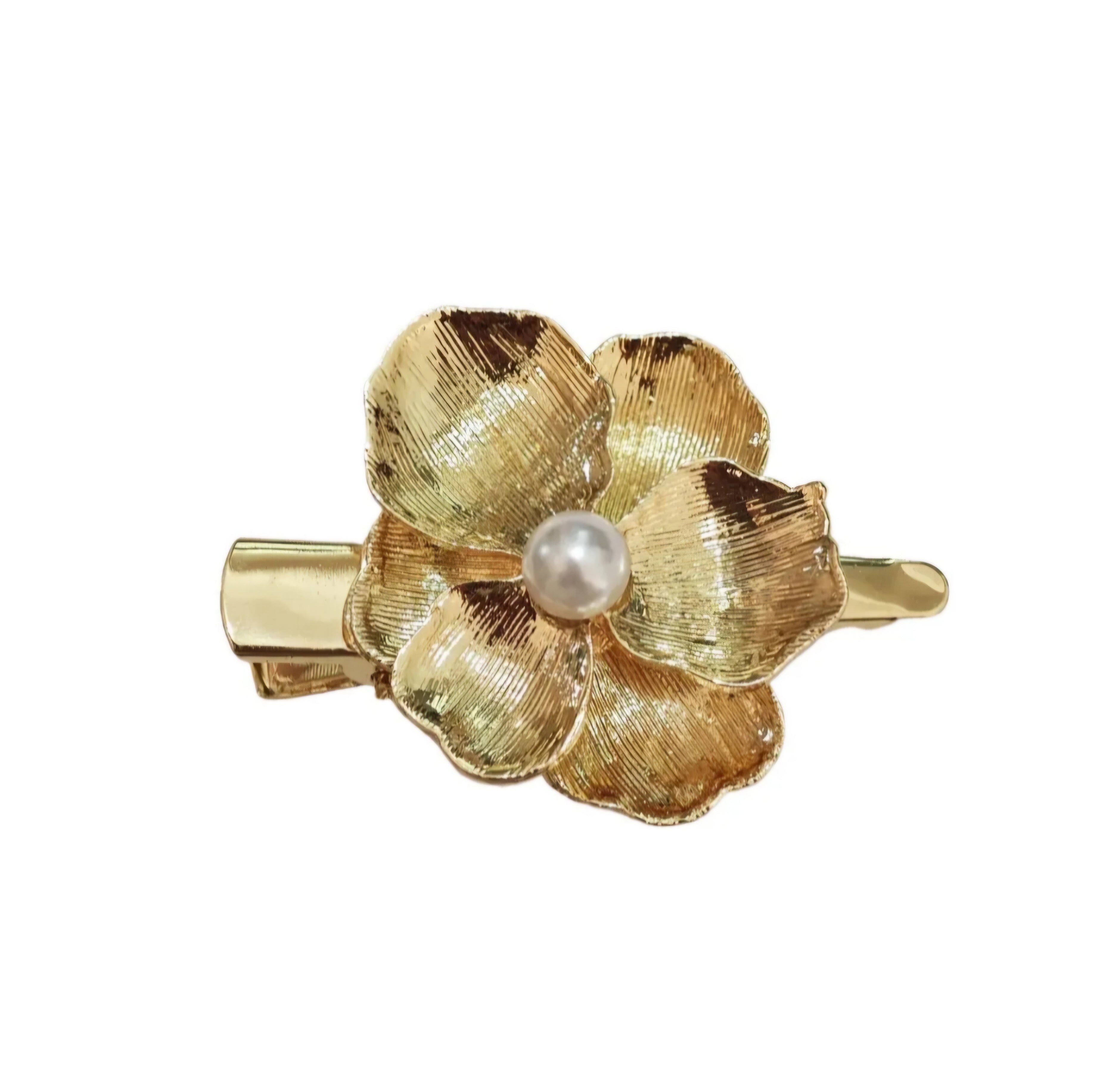 Pinzas en forma de flor dorada